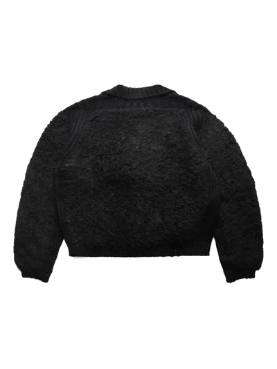 Eckhaus Latta Teddy Cardigan Black In Black