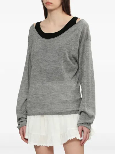 Tout A Coup Layered Sweater In Grey