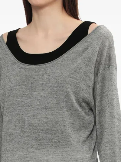 Tout A Coup Layered Sweater In Grey