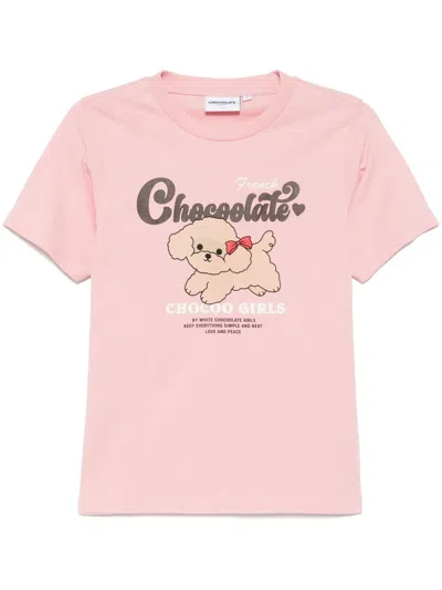 Chocoolate Graphic-print T-shirt In Pink