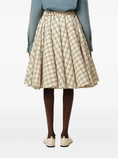 Ami Alexandre Mattiussi Checked-pattern Midi Skirt In Neutral