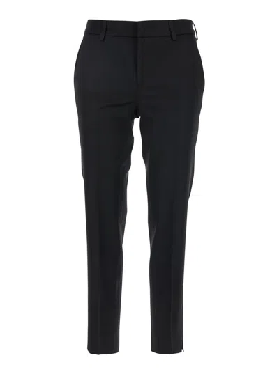 Pt Torino 'new York' Black Pants With Belt Loops In Black