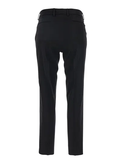 Pt Torino 'new York' Black Pants With Belt Loops In Black