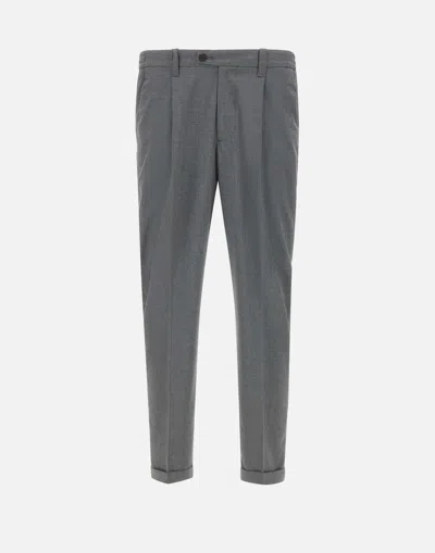 Devore Pleated Tailored Trousers In Grey