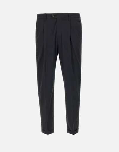 Devore Pleated Trousers In Black