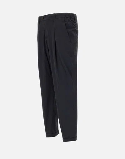Devore Pleated Trousers In Black
