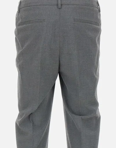 Devore Pleated Tailored Trousers In Grey