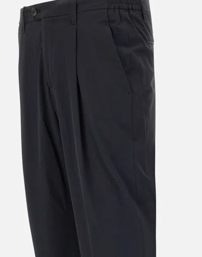Devore Pleated Trousers In Black