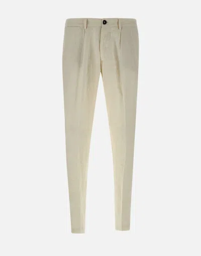 Devore Pleated Trousers In White