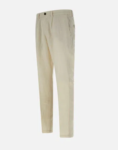 Devore Pleated Trousers In White