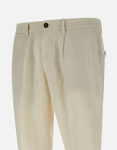 Devore Pleated Trousers In White