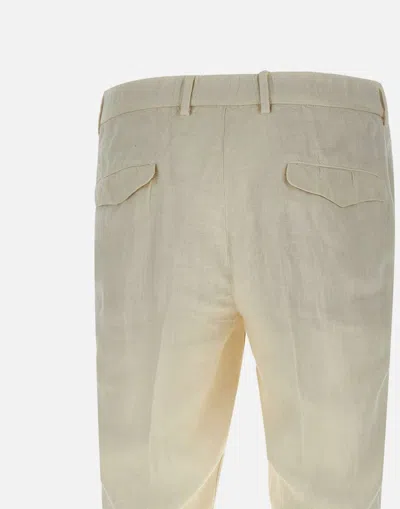 Devore Pleated Trousers In White