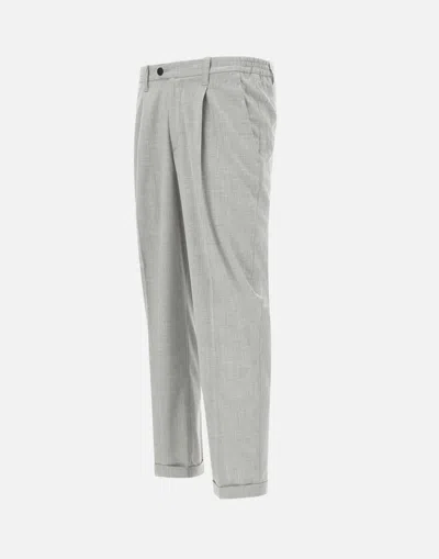 Devore Pleated Tailored Trousers In Grey