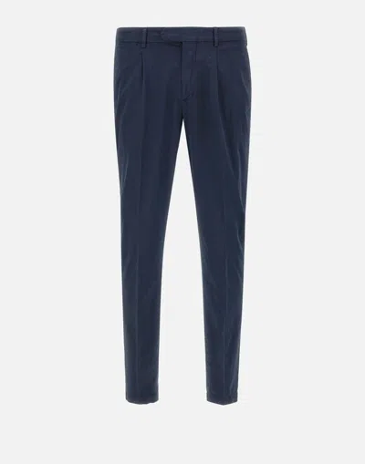 Devore Pleated Trousers In Blue