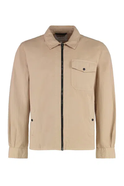 Woolrich Beige Jacket With Pockets And Zip Closure In Beige