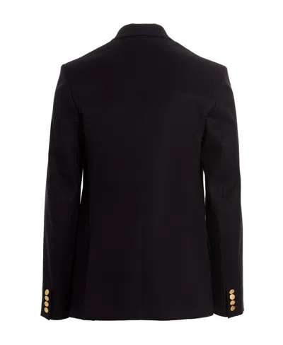 Valentino Drouble-breasted Blazer With Rear Vents In Blue
