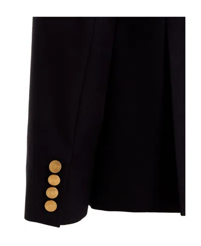 Valentino Drouble-breasted Blazer With Rear Vents In Blue