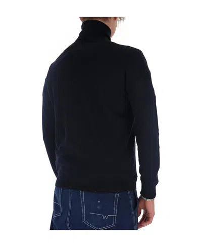 Prada Turtleneck Knitted Pullover In Blue
