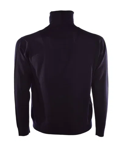 Prada Turtleneck Knitted Pullover In Blue