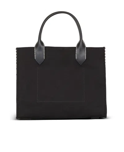 Balmain B Army Small Shopper Tote Bag In Monogram Canvas In Black