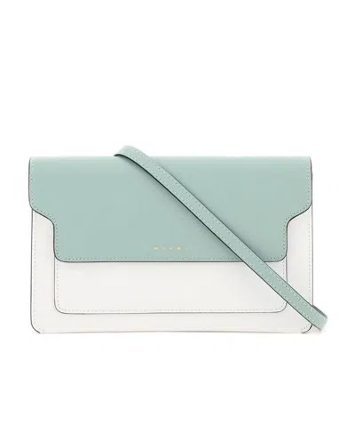 Marni Trunk Colour-block Clutch Bag In Green
