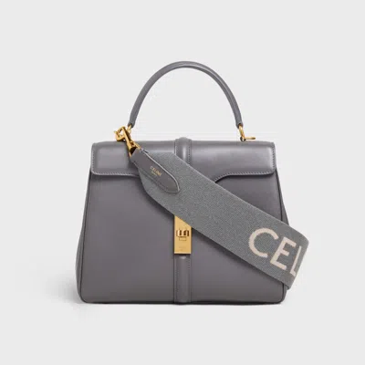 Celine Jacquard Wool Short Shoulder Strap In Gray