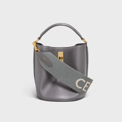 Celine Jacquard Wool Short Shoulder Strap In Gray