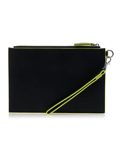 Msgm Zippered Clutch In Black