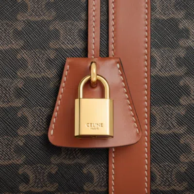 Celine Large Travel Bag In Triomphe Canvas And Calfskin In Black