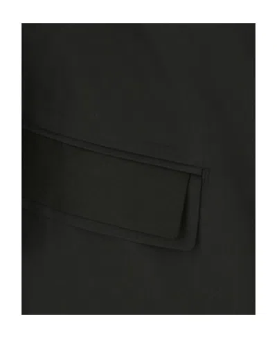 Prada Structured Silk Blazer With Notch Lapel In Black