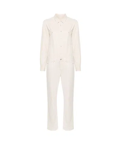 Isabel Marant Long Sleeved Jeans Jumpsuit In White