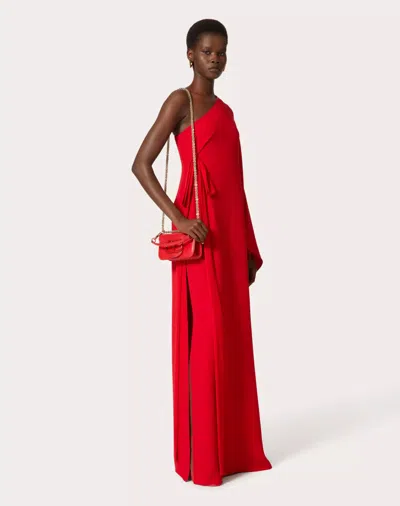 Valentino Cady Couture One-shoulder Silk Gown In Red