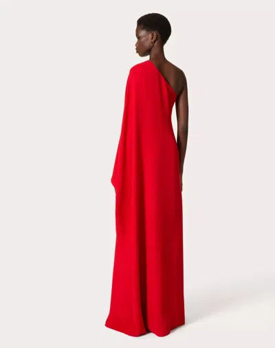 Valentino Cady Couture One-shoulder Silk Gown In Red