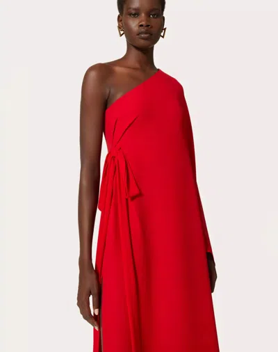 Valentino Cady Couture One-shoulder Silk Gown In Red