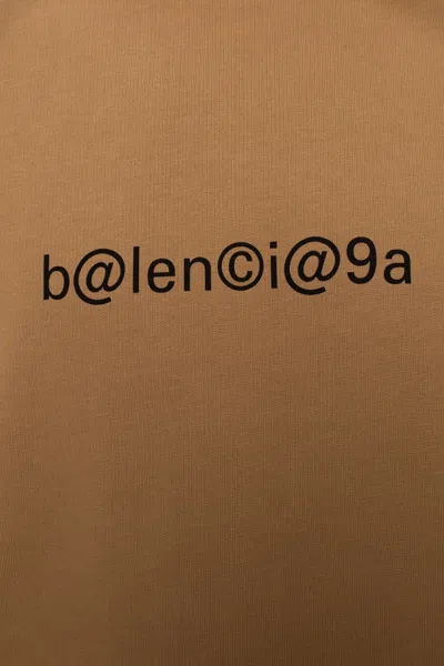 Balenciaga Logo-print Hoodie In Nude