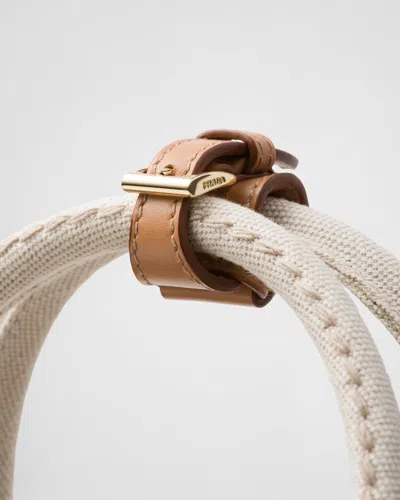 Prada Womens Neutral Brand-typography Large Linen-blend Tote Bag In Neutral Color