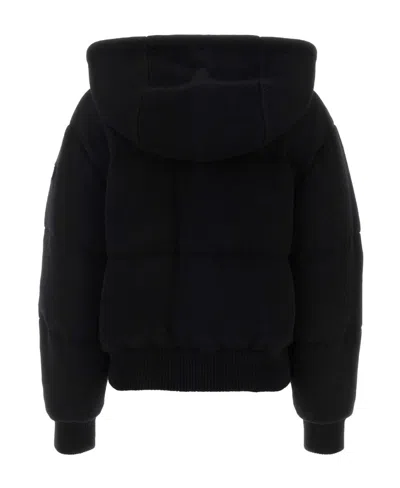 Prada Black Stretch Wool Blend Padded Jacket In Black