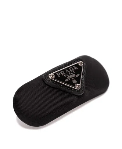 Prada Logo-plaque Hair Clip In Black