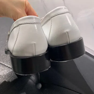 Prada White Leather Loafers