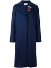 CHRISTOPHER KANE CHRISTOPHER KANE ROSE EMBROIDERED COLLAR COAT - BLUE,437899UAW0311621105