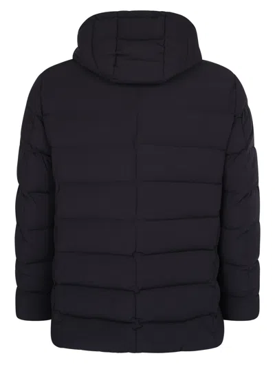 Moorer Padded And Quilted Nylon Jacket In Black