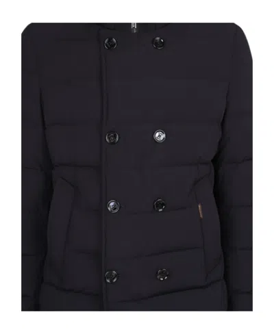 Moorer Padded And Quilted Nylon Jacket In Black