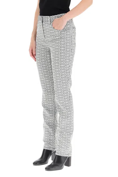 Givenchy 4g Jacquard Jeans In Gray