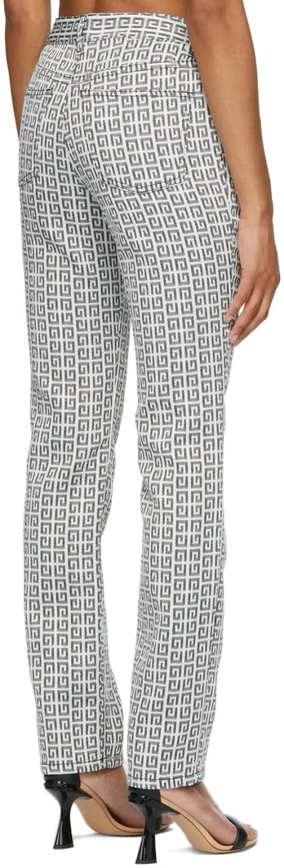 Givenchy 4g Jacquard Jeans In Gray