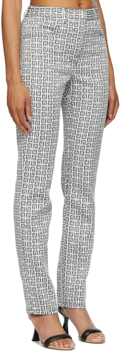 Givenchy 4g Jacquard Jeans In Gray
