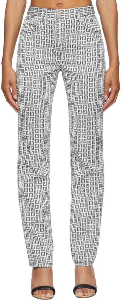 Givenchy 4g Jacquard Jeans In Gray