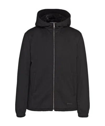 Prada Cashmere Blouson Jacket In Black