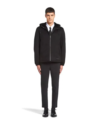 Prada Cashmere Blouson Jacket In Black
