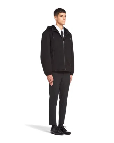 Prada Cashmere Blouson Jacket In Black