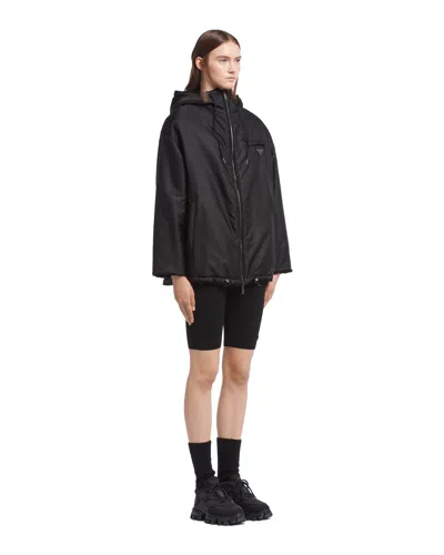 Prada Reversible Gabardine And Shearling Jacket In Black